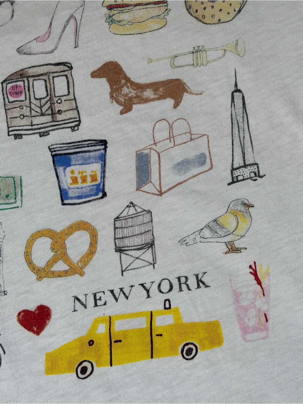 J.Crew New York Graphic Collector Tee, Size Medium White Ringer T-Shirt - Picture 2 of 8